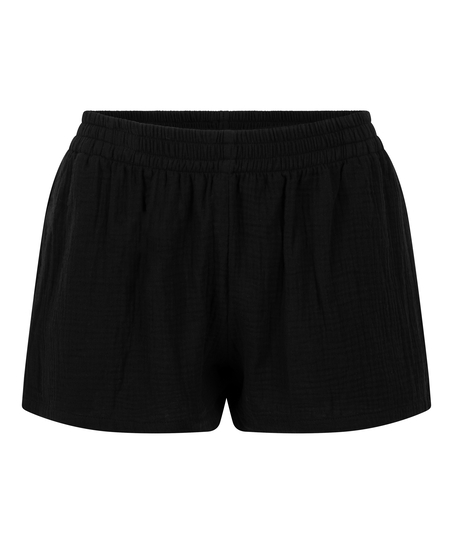 Short en mousseline, Noir