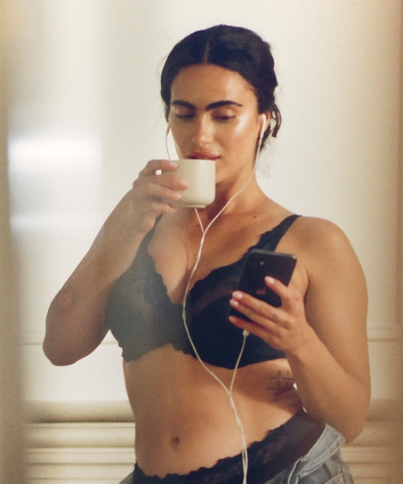 Unwattierter Bügel-BH Diva, Blau