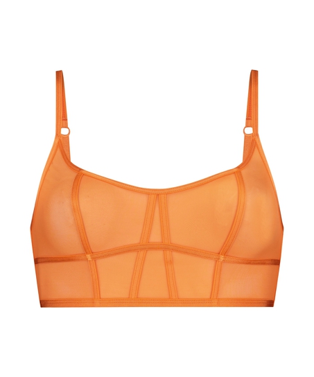 Brassière longline Sexy Mesh, Orange