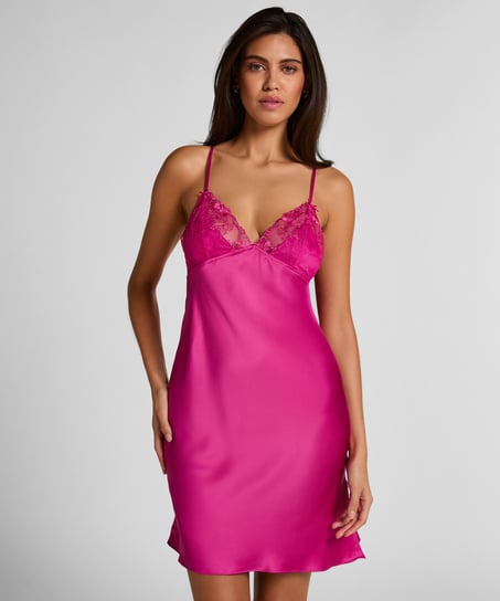 Peonie Slipdress Satin, Rose