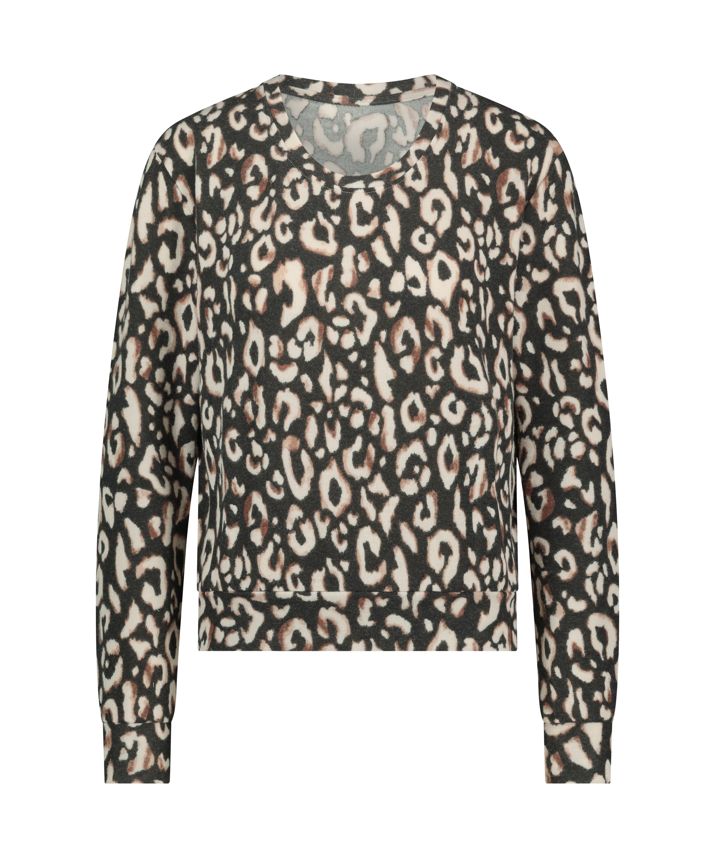 Langarm-Pyjamatop Jersey, Schwarz, main