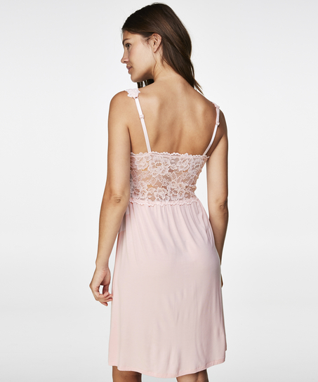 Slipdress Modal Lace mit Spitze, Rose