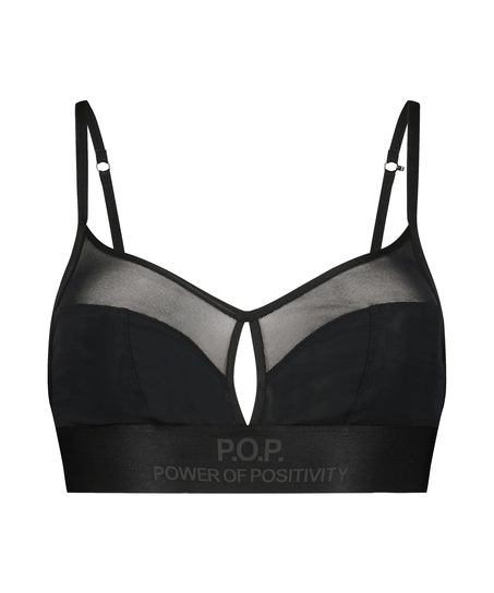 Bralette Mesh-Gewebe Flexing, Schwarz