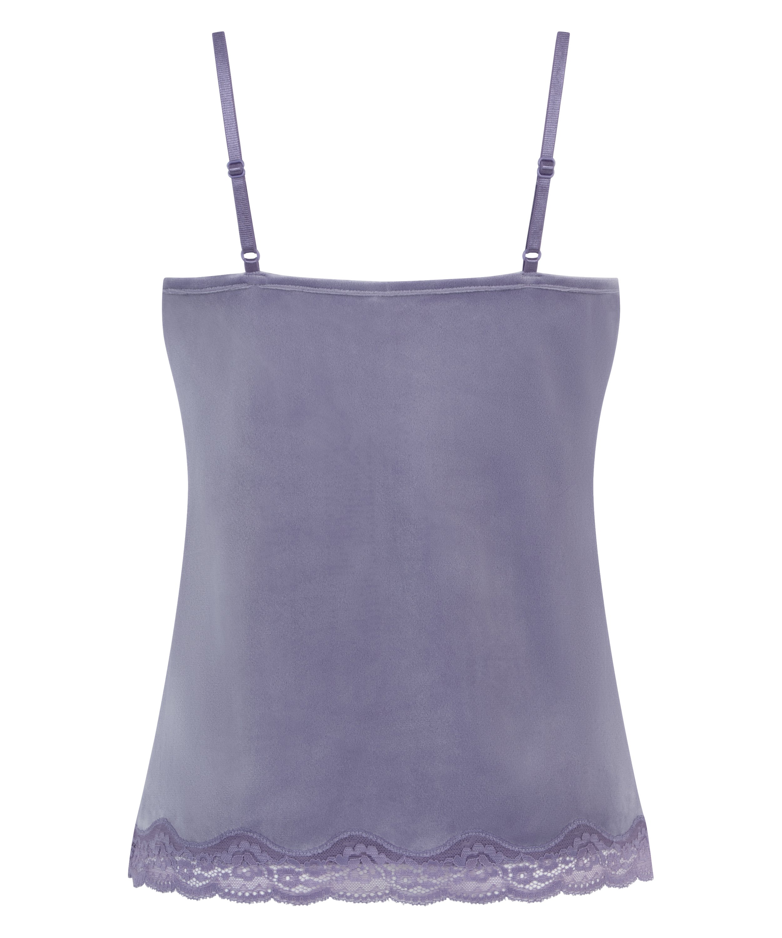 Camisole velours Dentelle, Violet, main