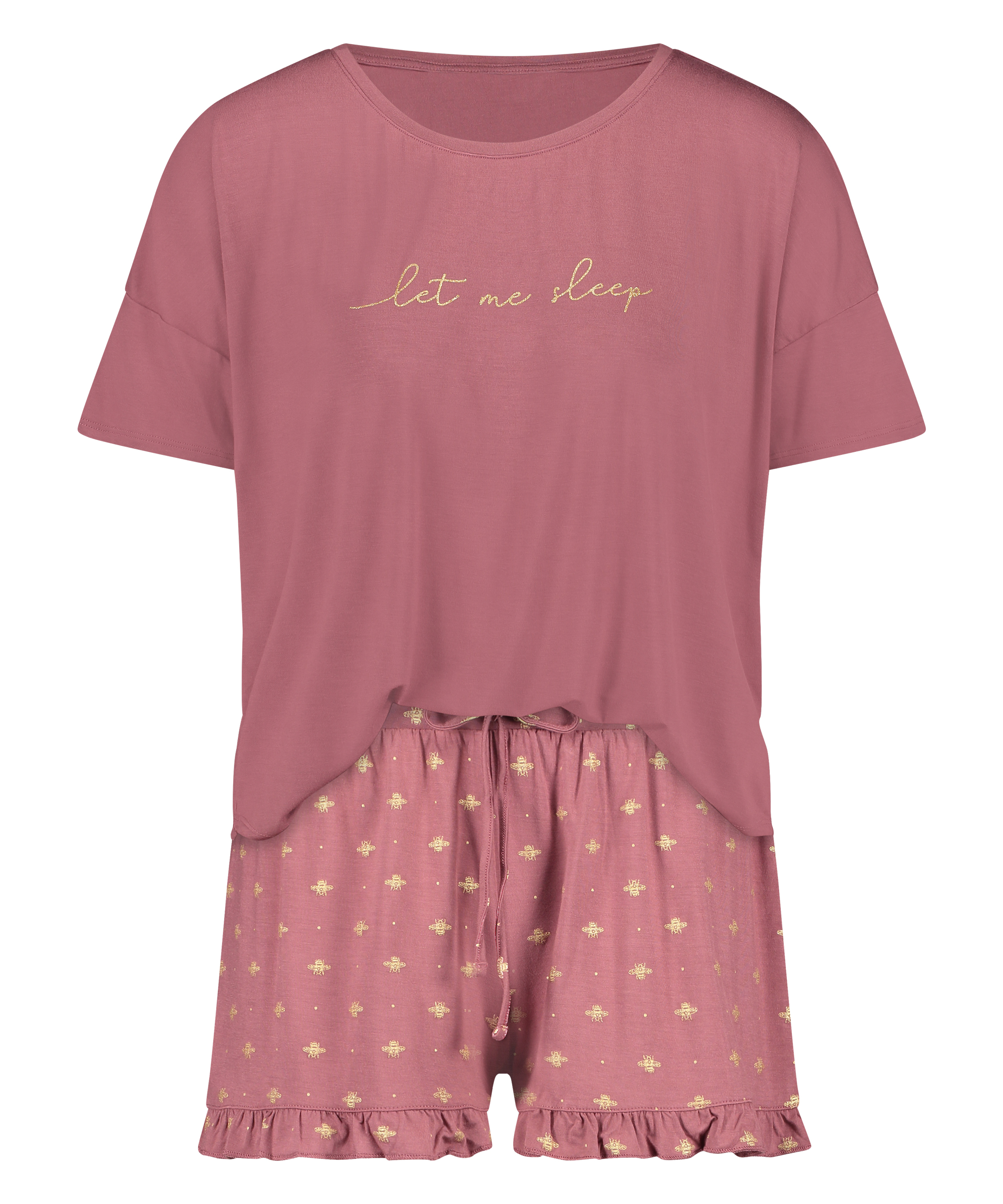 Ensemble de pyjama court, Rose, main