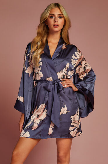 Image of Hunkemöller Kimono Satinblüte Blau