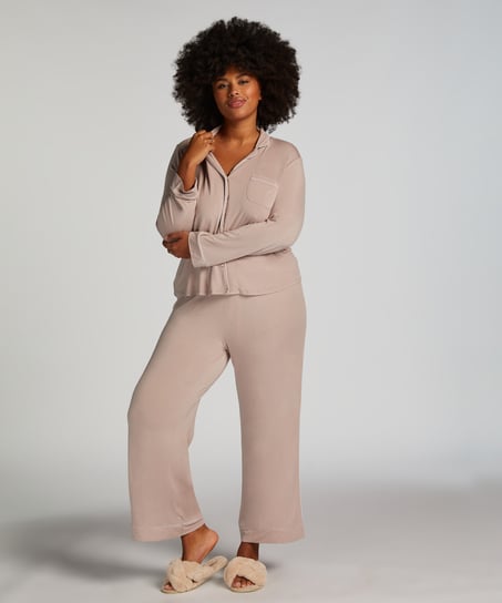 Langärmelige Jersey-Jacke Essential, Beige