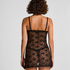 Slipdress Darcy mit Allover-Spitze, Schwarz
