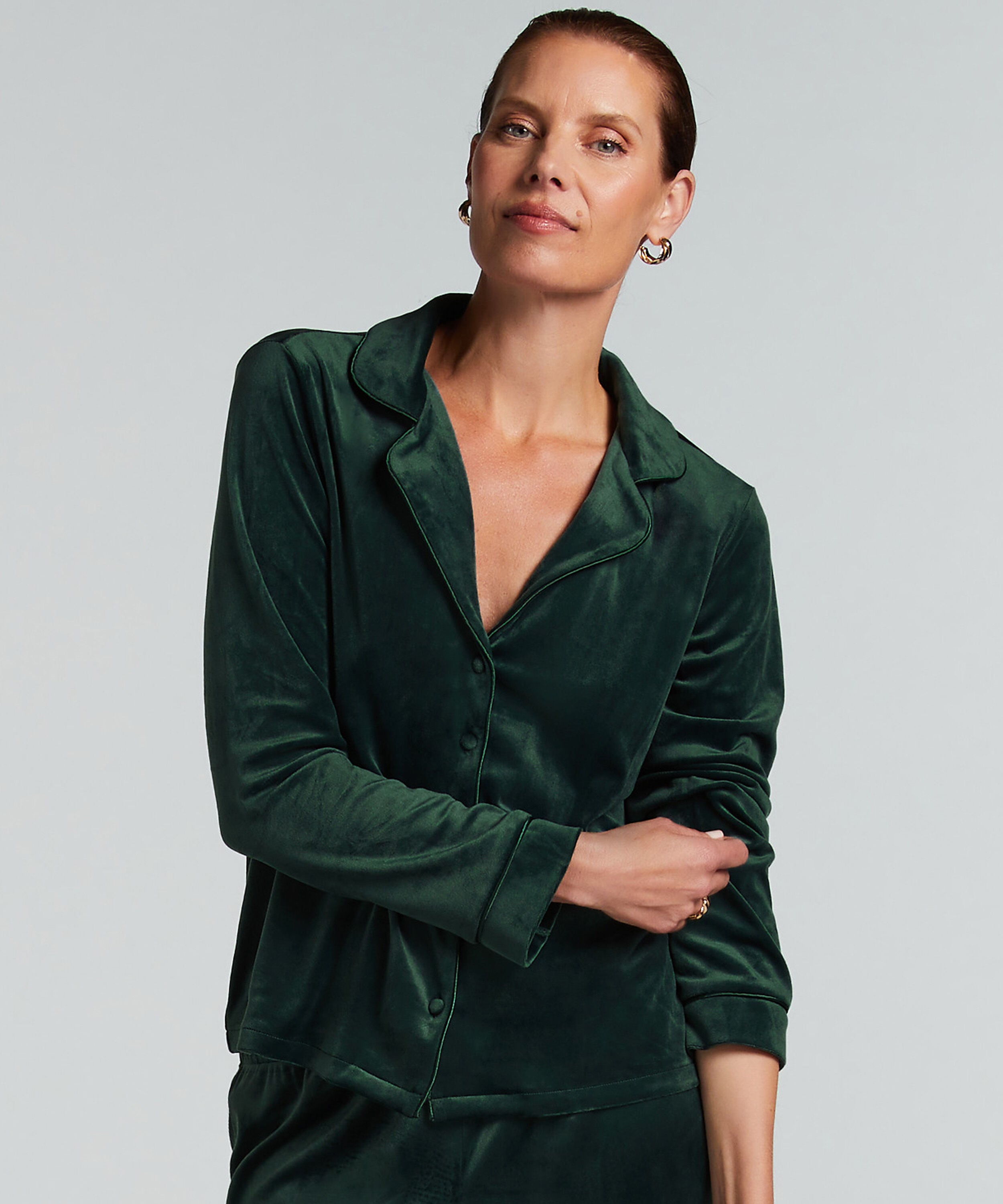 Veste à manches longues en velours, Vert
