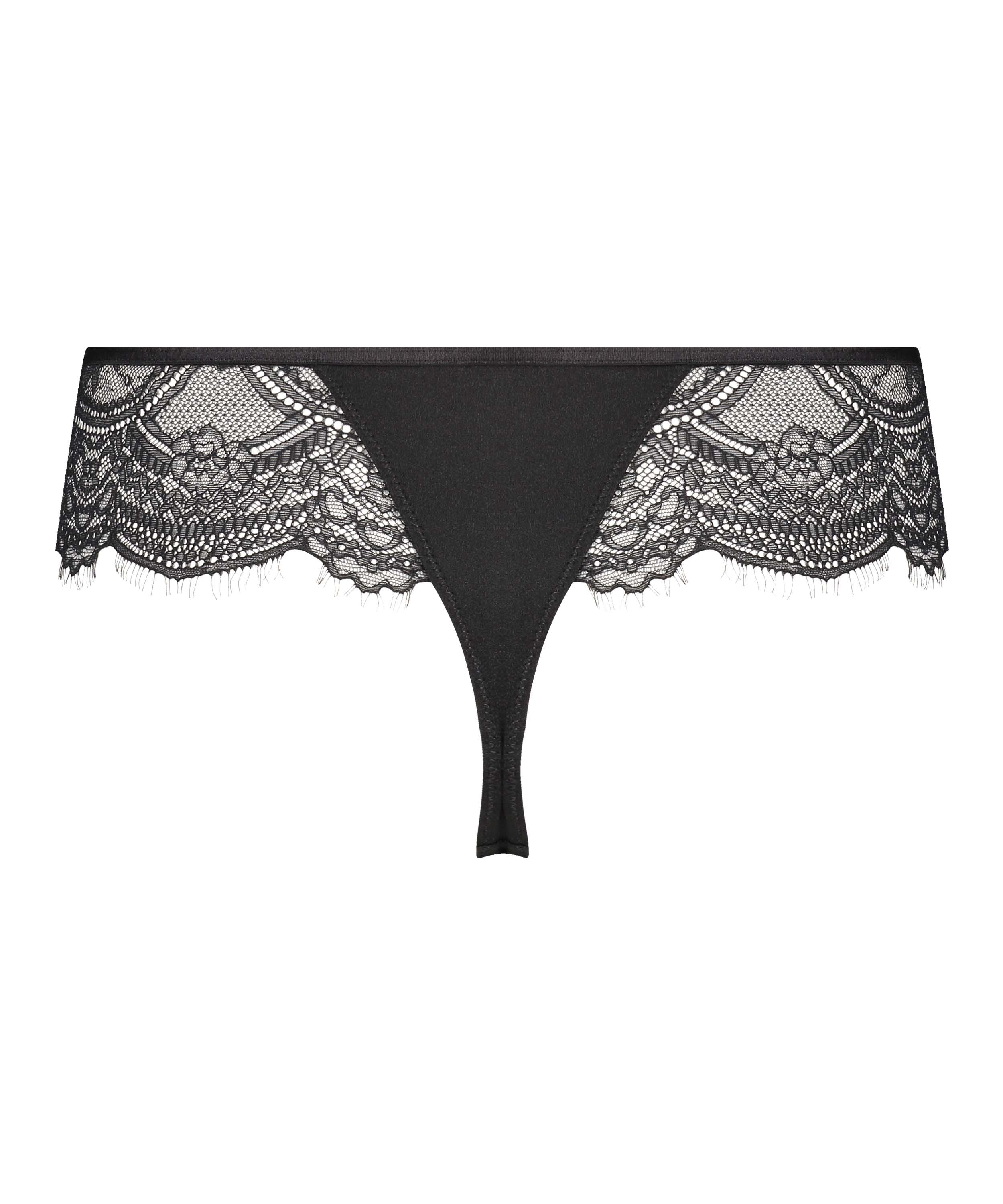 Boxer string Nathalie, Noir, main