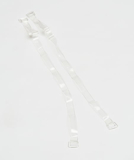 Bretelles de soutien-gorge transparentes bonnet D+, Blanc