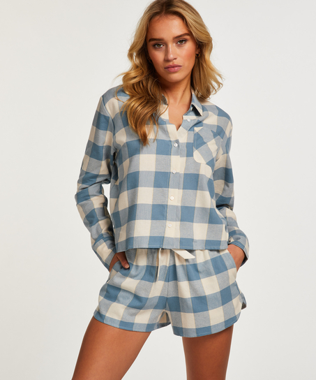 Pyjamatop aus Flanell, Blau
