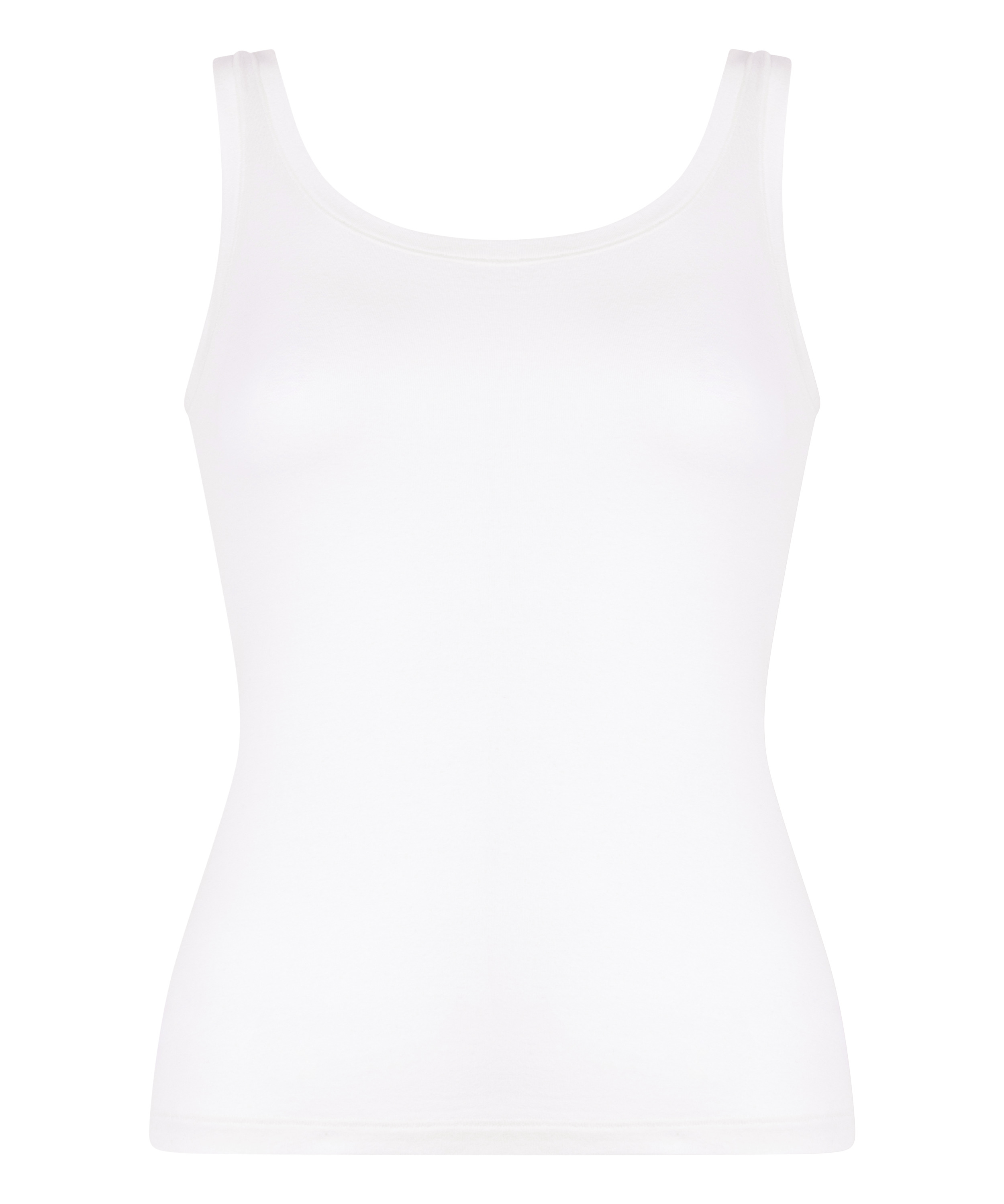 Singlet-Tanktop aus weicher Baumwolle, Weiß, main