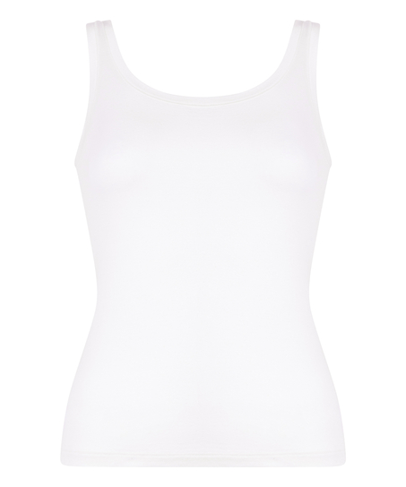 Singlet-Tanktop aus weicher Baumwolle, Weiß