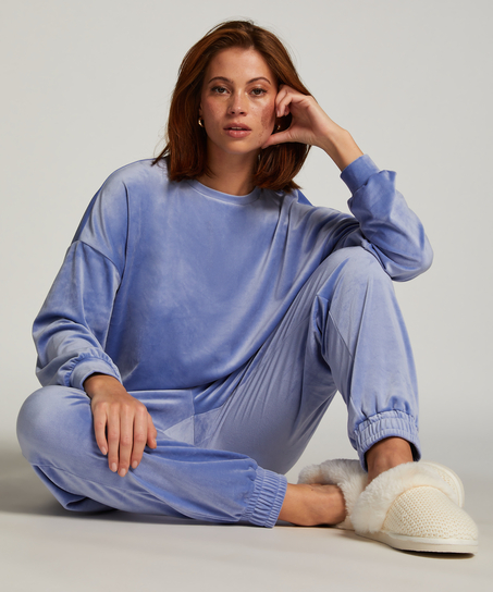 Jogginghose Velours, Blau
