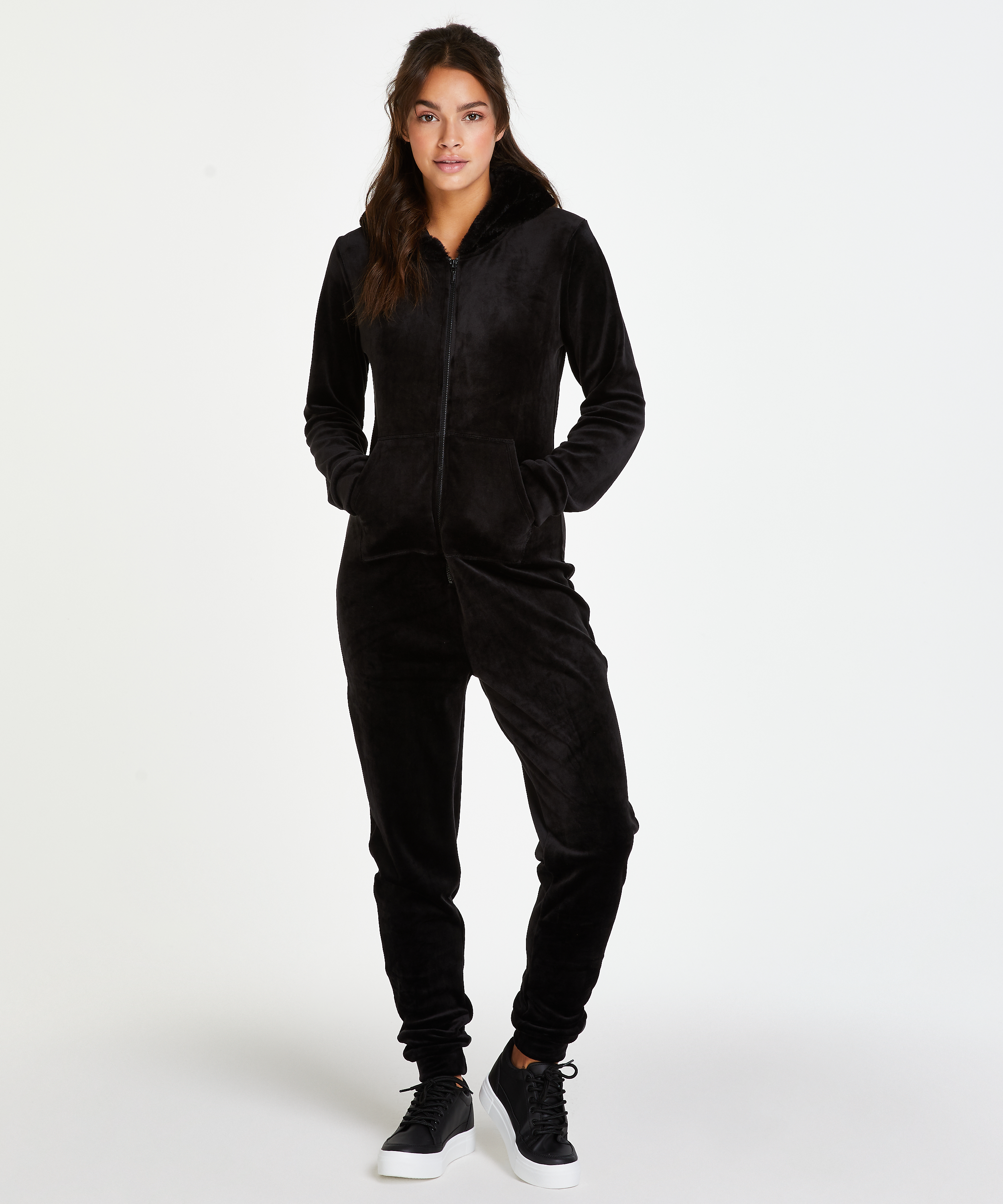 Onesie Velours, Schwarz, main