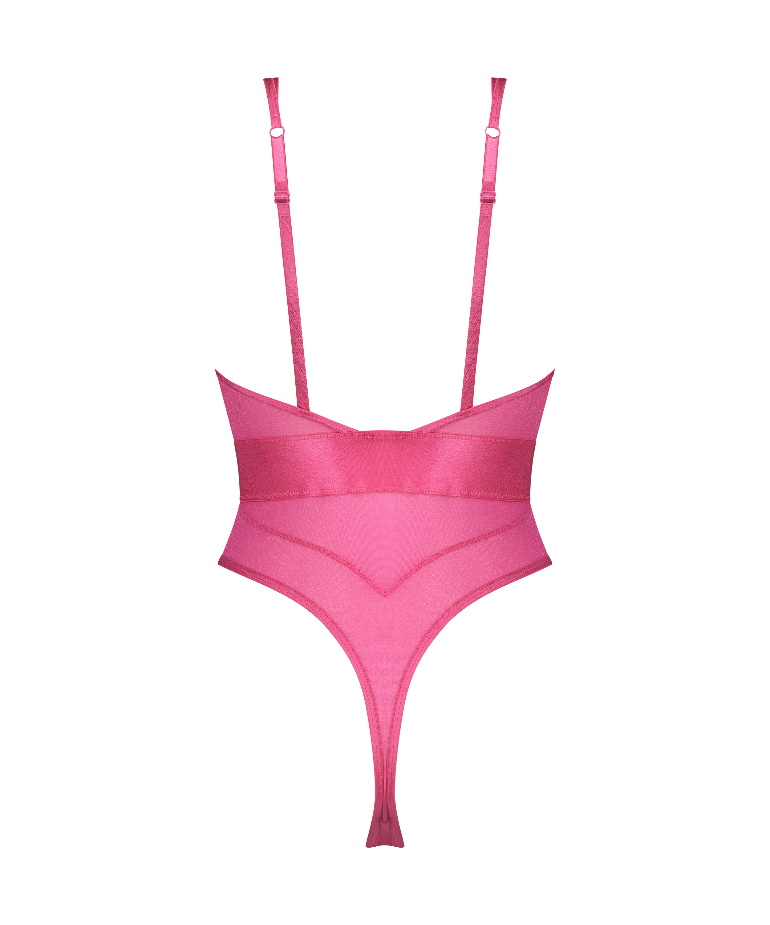 Body échancré Glossy, Rose, main