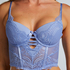 Soutien-gorge rembourré à armatures longline Kimberley, Bleu
