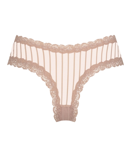 Slip br&eacute;silien V-shape mesh, Beige
