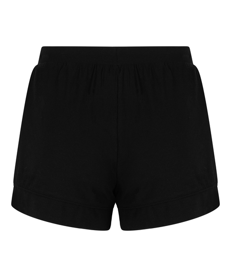 Essential-Shorts aus Ripp-Jersey, Schwarz
