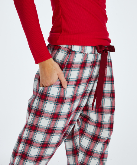 Petite Pyjamahose Twill Check, Rot