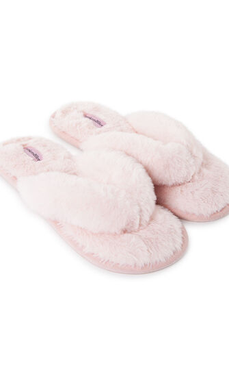 Tongs Fake Fur, Rose