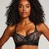 Soutien-gorge rembourré à armatures longline Luna, Noir