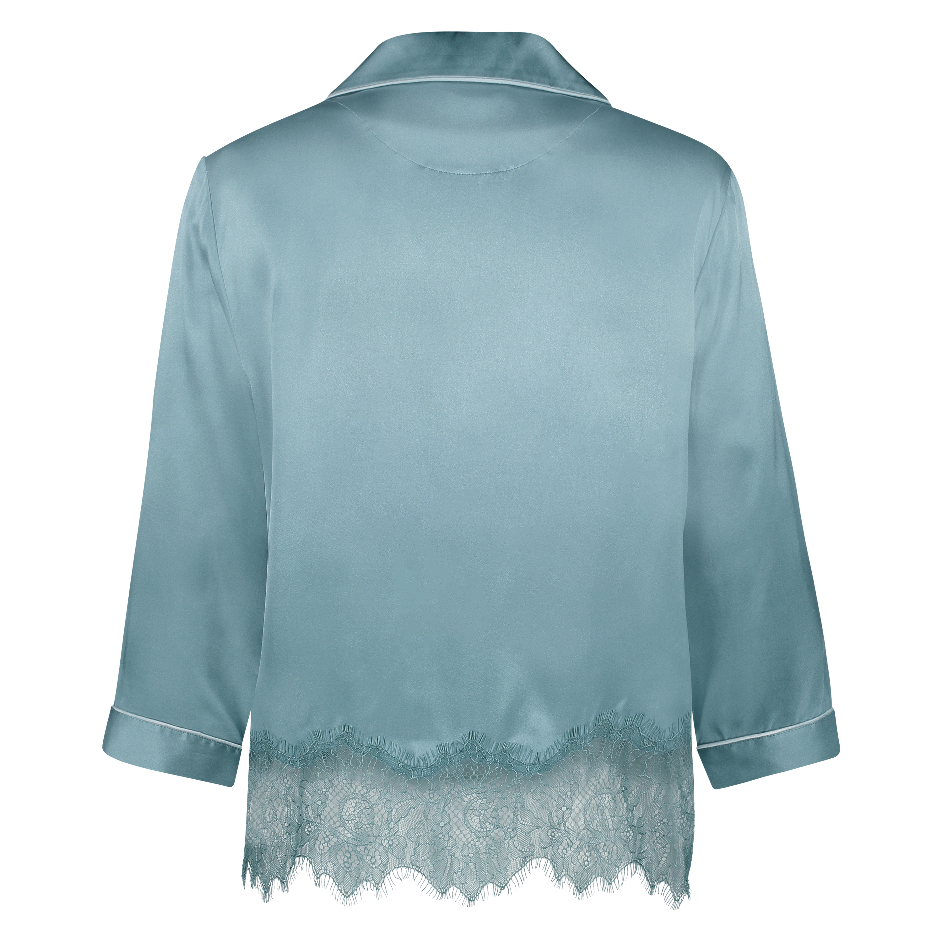 Pyjamajacke aus Seide, Blau, main