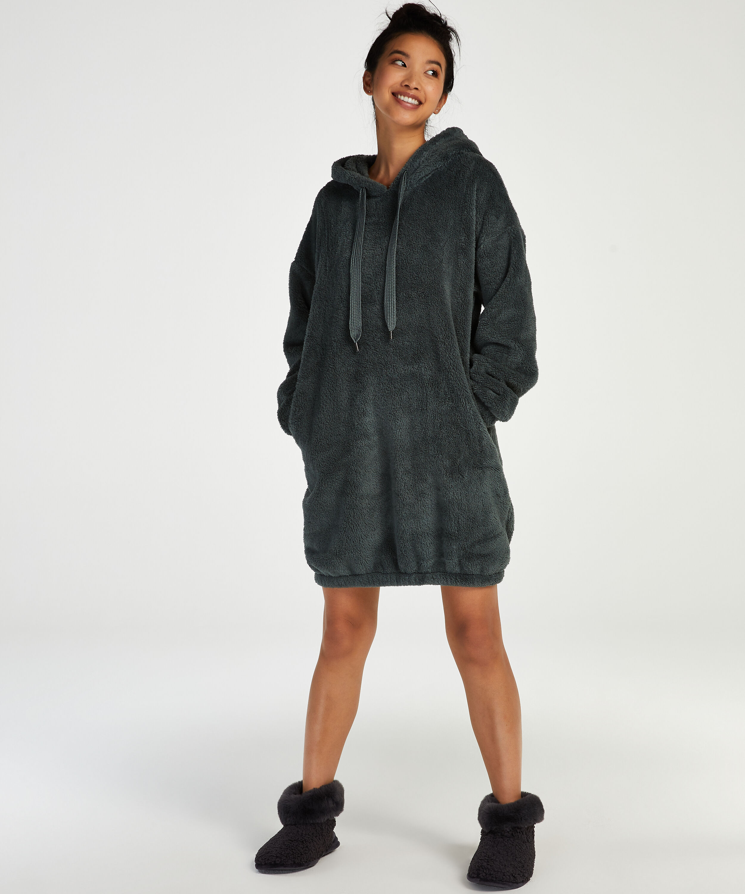 Robe snuggle polaire femme, Vert