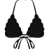 Haut de bikini triangle &agrave; fleurs Scallop, Noir