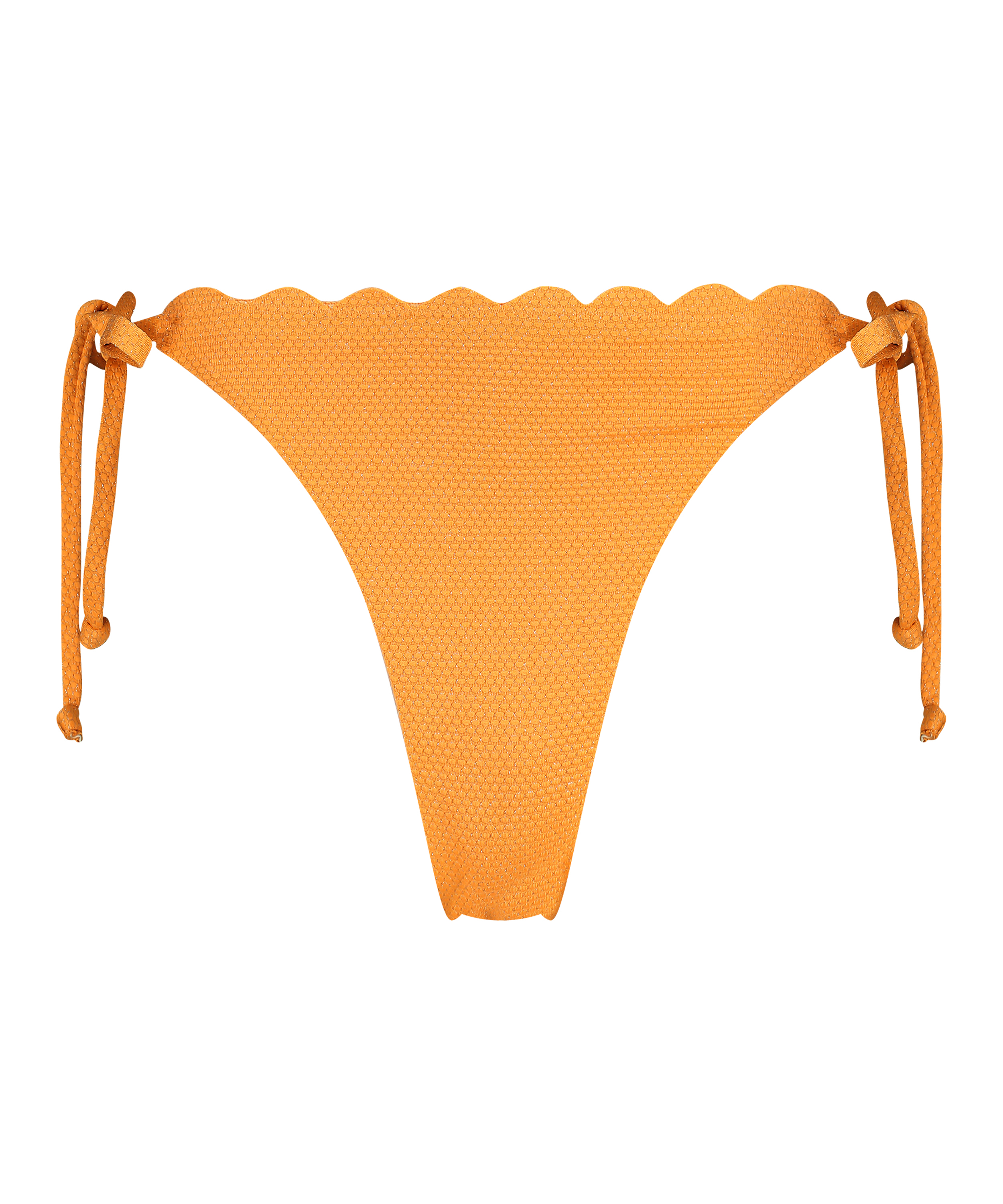 Slip de Bikini Cheeky Tanga Scallop Lurex, Orange, main