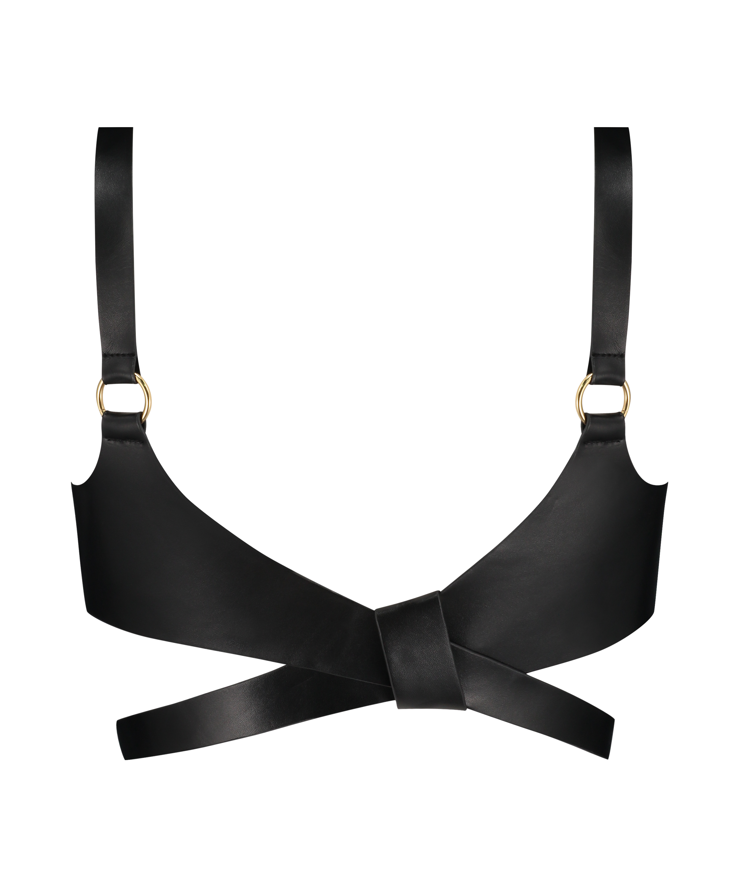 Kunstleder-Bralette Bandeau, Schwarz, main