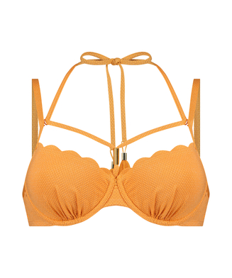Haut de bikini Lurex Scallop, Orange