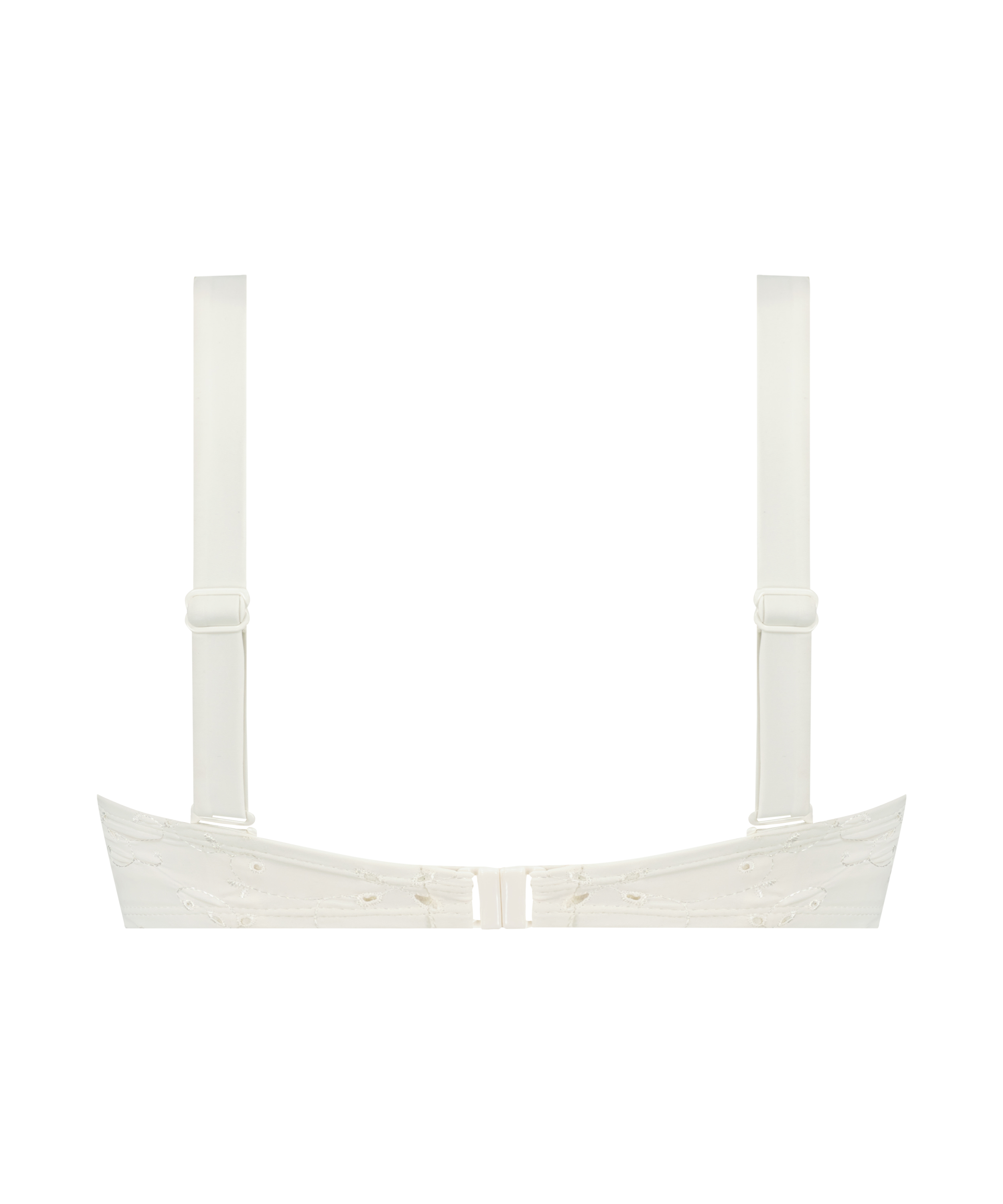 Vorgeformtes Bandeau-Bikinitop Broderie, Weiß, main