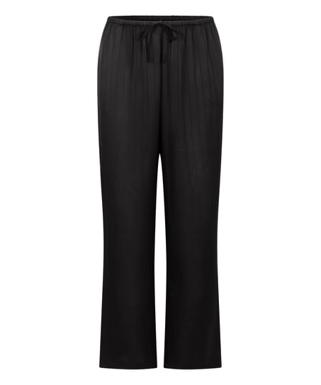 Satinhosen mit Nadelstreifen, Schwarz