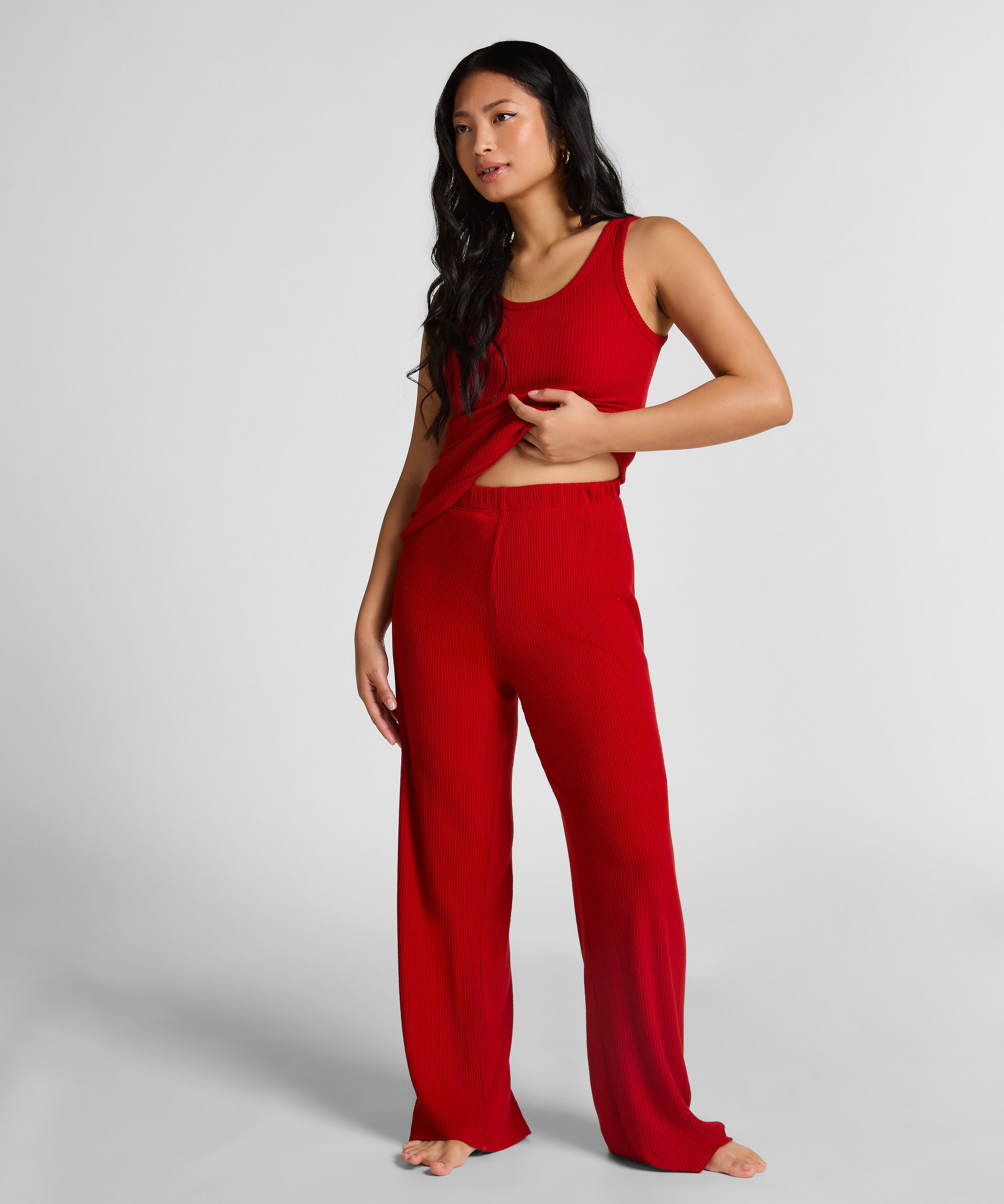 Hose Brushed Jersey, Rot