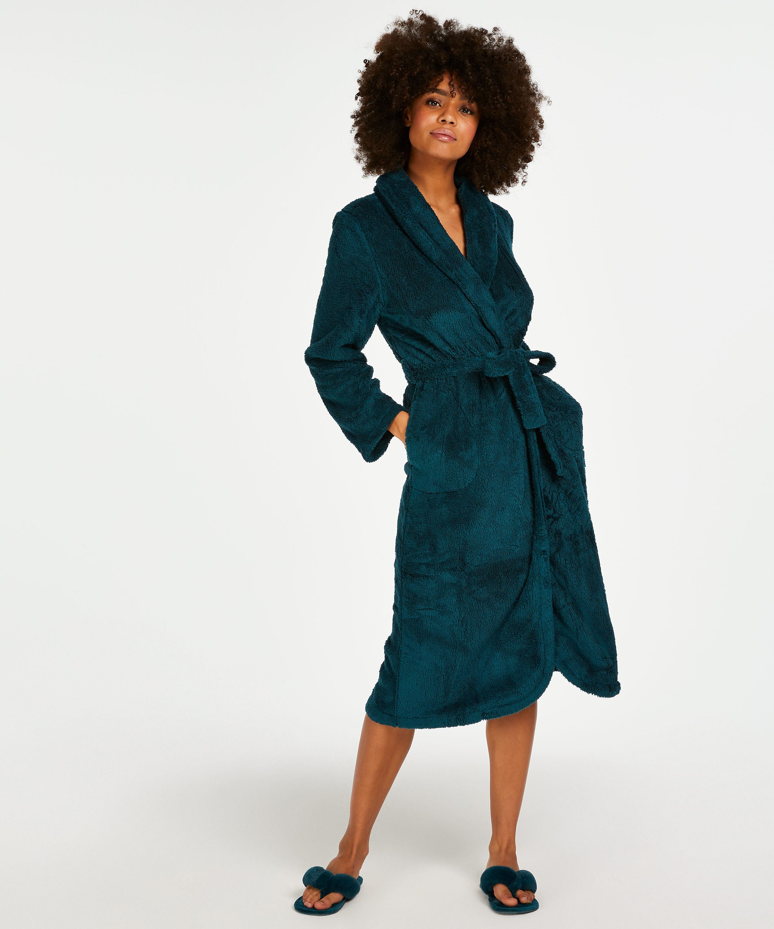 Peignoir Fleece, Bleu, main