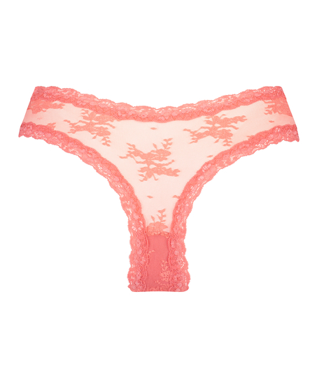 Slip brésilien V-shape mesh, Rose
