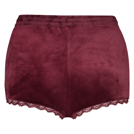 Shorts Velours Lace, Rot