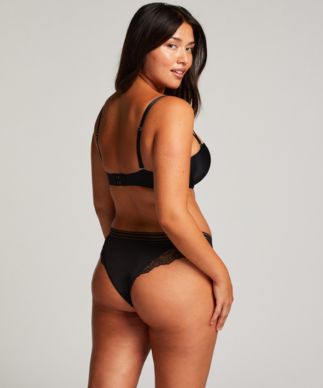 Slip br&eacute;silien &eacute;chancr&eacute; Sully, Noir