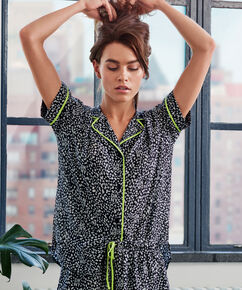 Veste de pyjama tiss&eacute;e HKM x DKNY, Noir