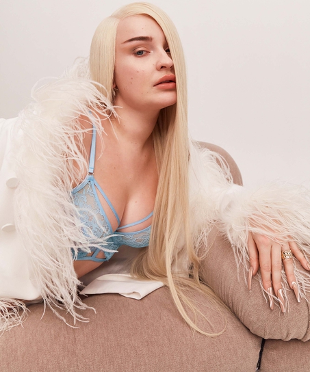 Soutien-gorge &agrave; armatures non pr&eacute;form&eacute; longline Louise Kim Petras, Bleu