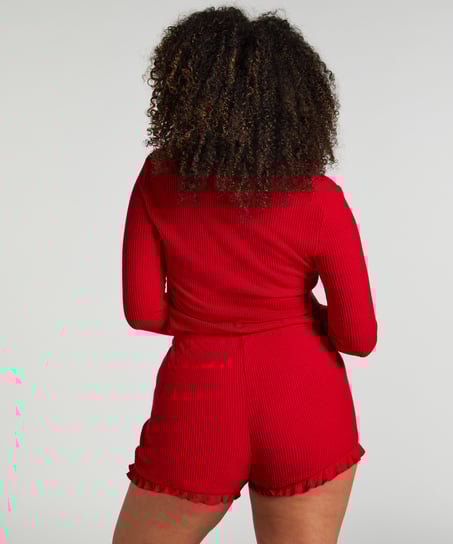 Grenouillère courte brossée, Rouge