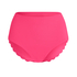 Bas de bikini Rio taille haute festonn&eacute;, Rose