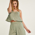 Top Cami en satin Airspun Kim Petras, Vert