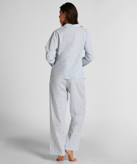 Gestreifte Hose aus Baumwolle mit Herz, Blau