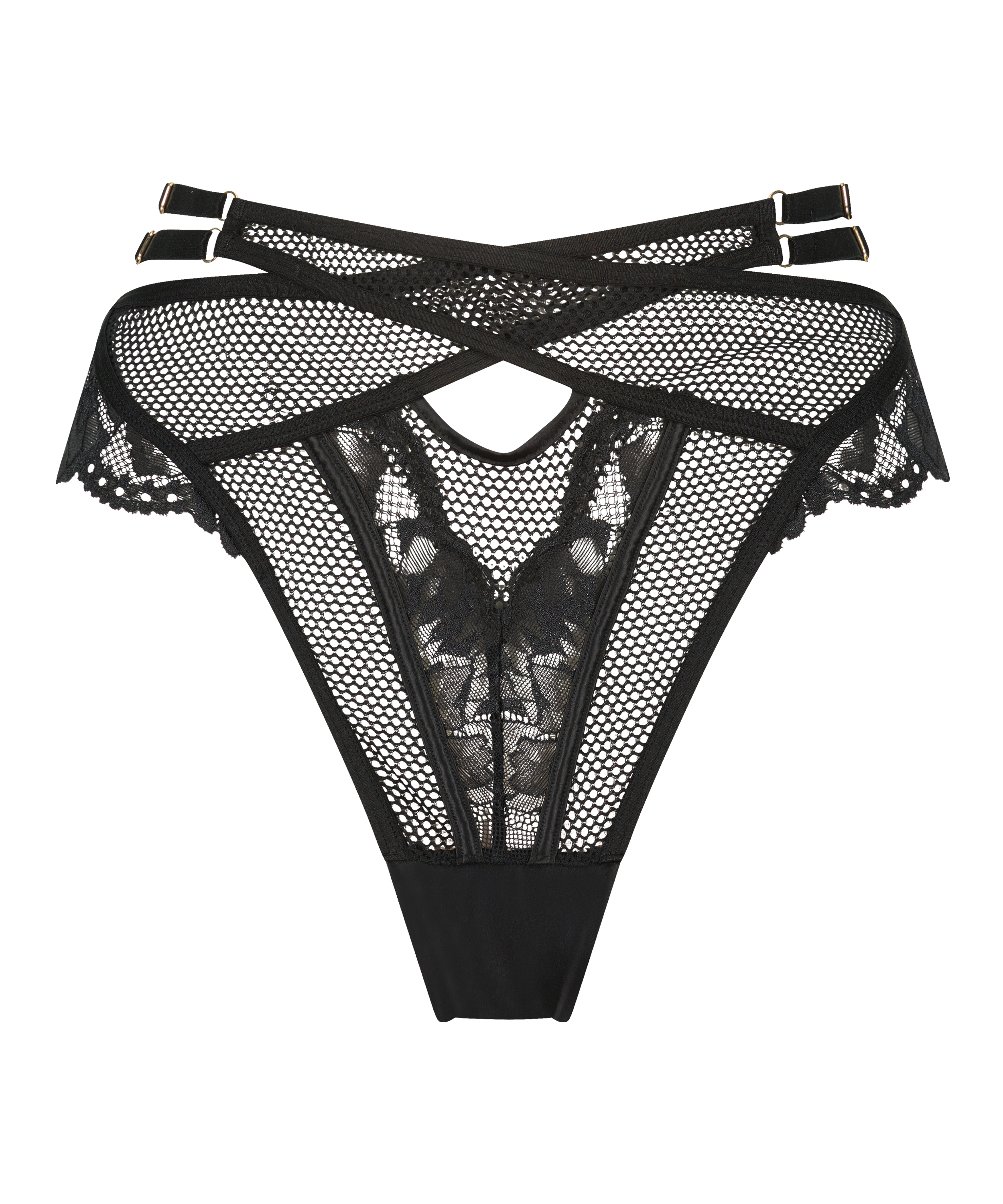 String mit hohem Schnitt Pleasure, Schwarz, main