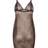 Leopard Mesh-Slipdress, Schwarz