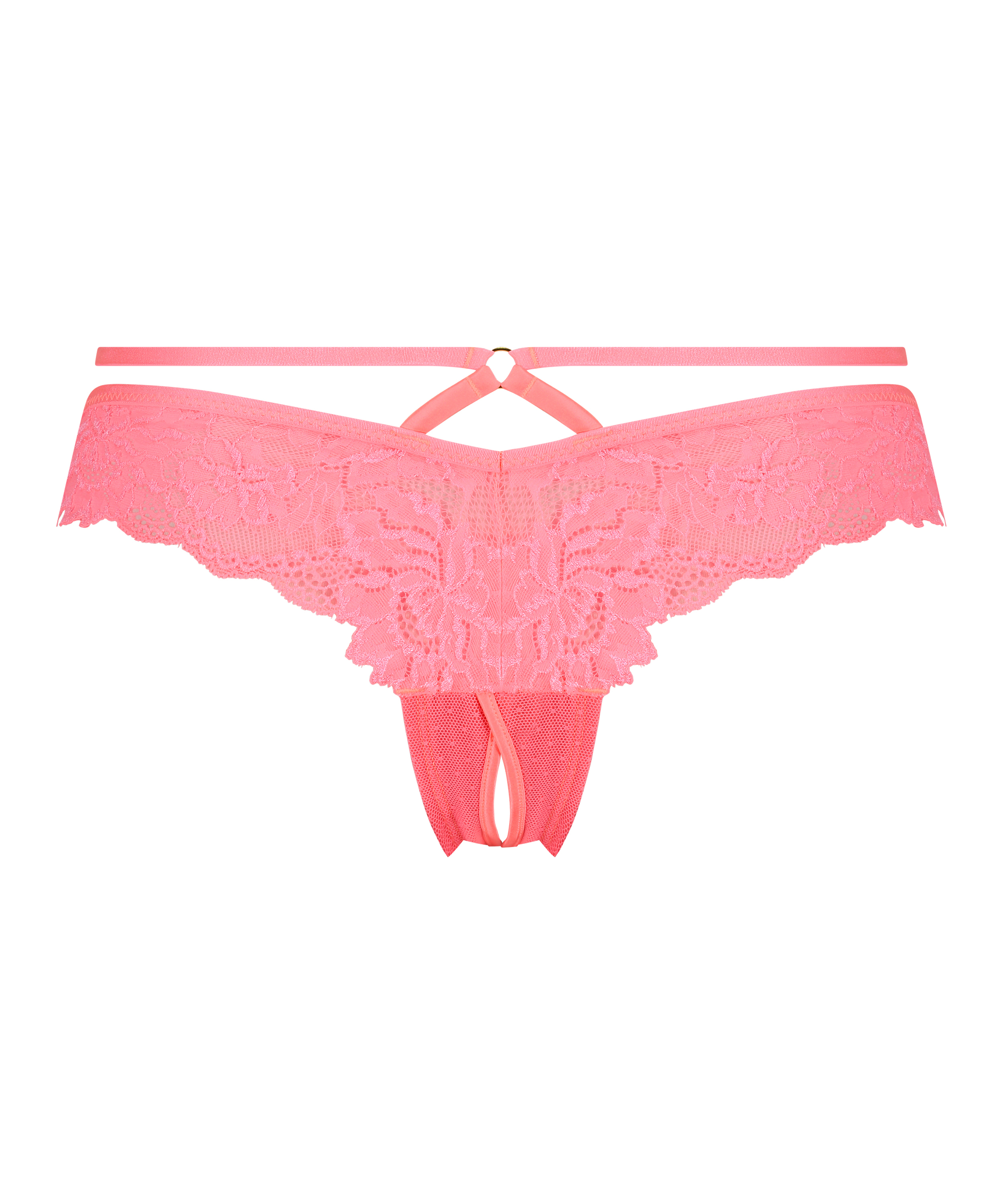 Slip br&eacute;silien ouvert Sosha, Rose, main