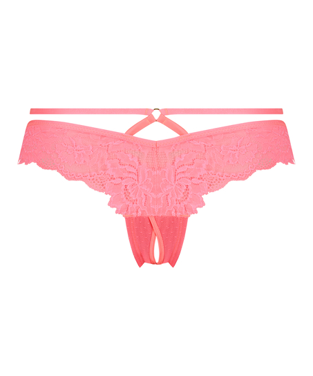 Slip br&eacute;silien ouvert Sosha, Rose